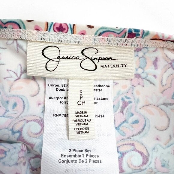 NWT Jessica Simpson for Motherhood Maternity Print Tankini Swimsuit Set. Size S - Picture 6 of 15